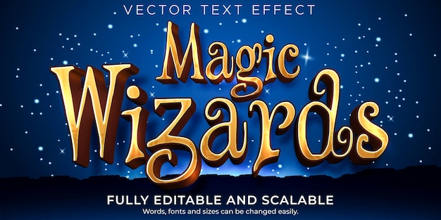 Vector gratuito efecto de texto editable, estilo de texto de asistente mágico