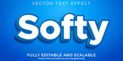 Vector gratuito efecto de texto editable, estilo de texto azul de dibujos animados