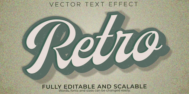 Vector gratuito efecto de texto editable, estilo de texto retro vintage