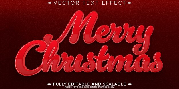 Efecto de texto editable Feliz Navidad 3D y estilo de fuente de año nuevo