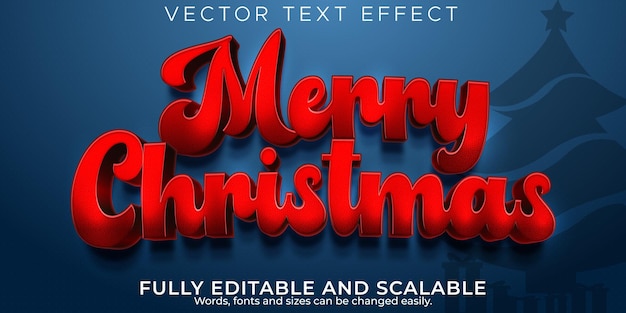 Vector gratuito efecto de texto editable feliz navidad, estilo de fuente 3d 2022 y año nuevo
