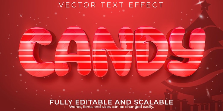 Vector gratuito efecto de texto editable feliz navidad, estilo de fuente 3d 2022 y año nuevo