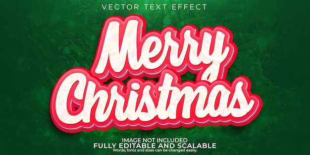 Efecto de texto editable feliz navidad, noel 3d y estilo de fuente de año nuevo