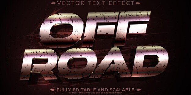 Efecto de texto editable fuera de carretera 3D sucio y estilo de fuente de aventura