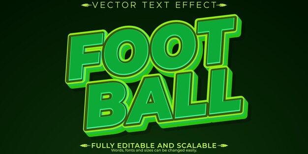 Efecto de texto editable de fútbol deporte y estilo de texto de fútbol