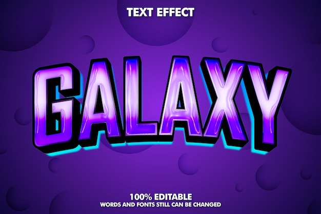 Efecto de texto editable Galaxy con sombra y