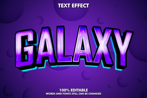 Efecto de texto editable Galaxy con sombra y