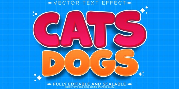 Efecto de texto editable para gatos estilo de texto edible para perros y mascotas
