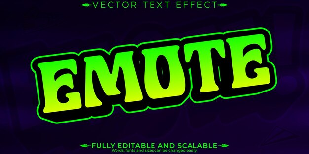 Efecto de texto editable icono de emoticon editable y estilo de fuente personalizable de moda