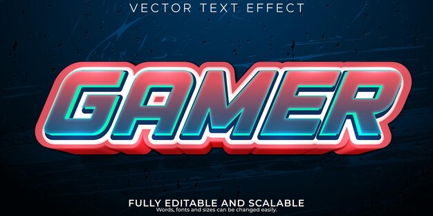 Efecto de texto editable de jugador esport y estilo de texto de neónx9