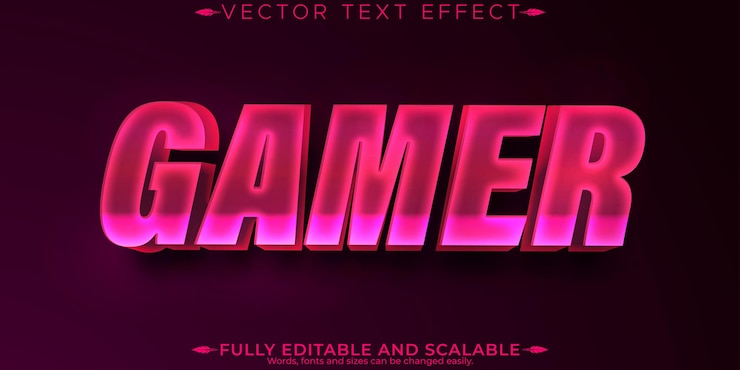 Vector gratuito efecto de texto editable para jugadores estilo de texto de fiesta y juego editable