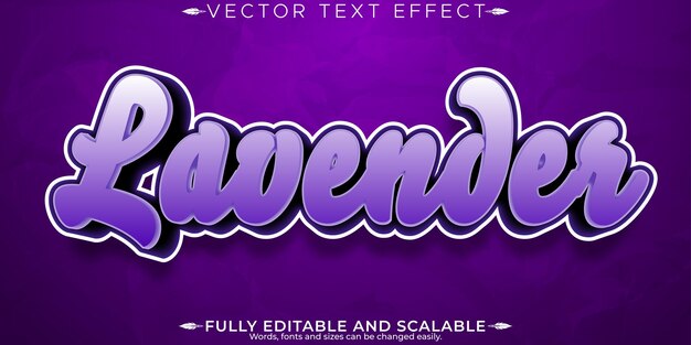 Efecto de texto editable lavanda 3d estilo de fuente creativo y morado