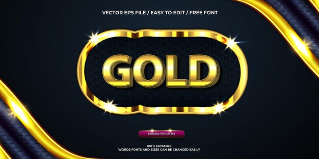 Efecto de texto editable de lujo estilo de texto 3D dorado