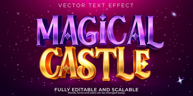 Efecto de texto editable magia 3d mago y estilo de fuente de bruja