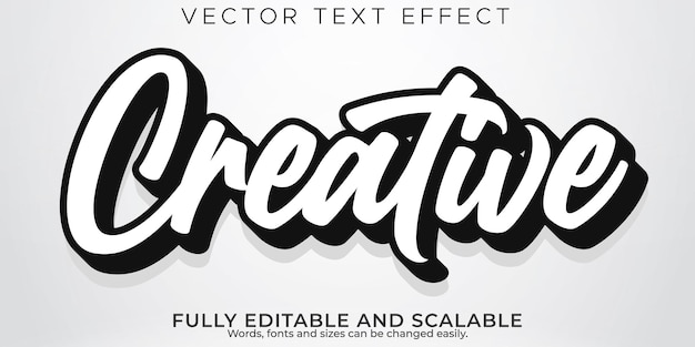 Vector gratuito efecto de texto editable moderno, 3d creativo y estilo de fuente minimalista.