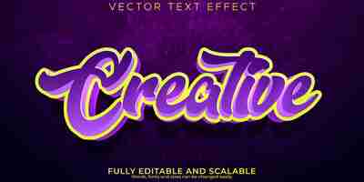 Vector gratuito efecto de texto editable moderno 3d creativo y estilo de fuente minimalista