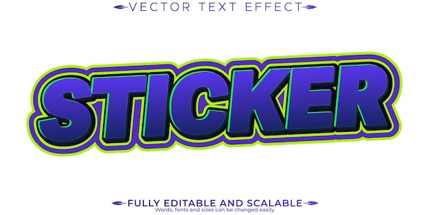 Efecto de texto editable para pegatinas estilo de texto retro y de los años 90