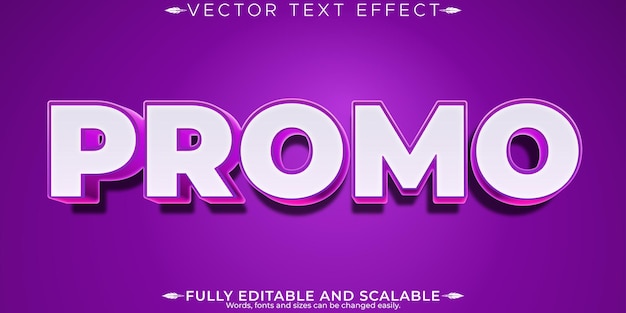 Efecto de texto editable de promoción, venta editable y estilo de texto con descuento