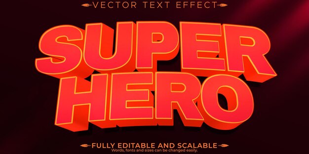 Efecto de texto editable de superhéroe poder editable y estilo de texto de héroe