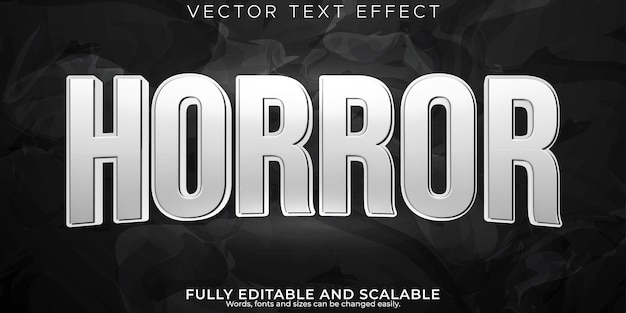 Vector gratuito efecto de texto editable de terror estilo de texto muerto y aterrador