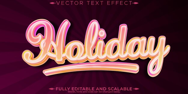 Efecto de texto editable para vacaciones estilo de texto editable para sol y verano