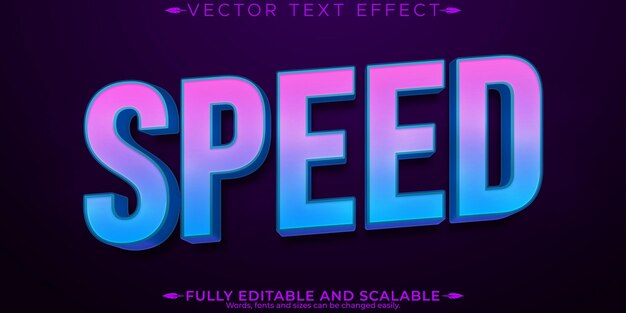 Efecto de texto editable de velocidad raza editable y estilo de texto rápido