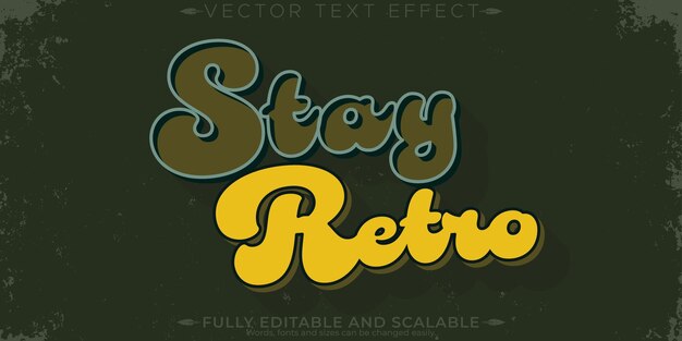 Efecto de texto editable vintage estilo de texto retro y clásico editable