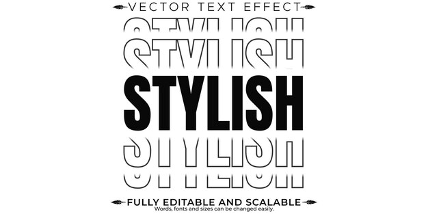 Efecto de texto elegante editable estilo de texto moderno y póster