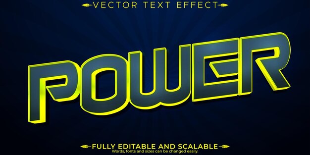 Efecto de texto de energía editable energía y trueno estilo de fuente personalizable