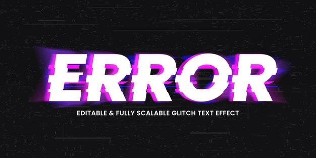 Efecto de texto de error realista