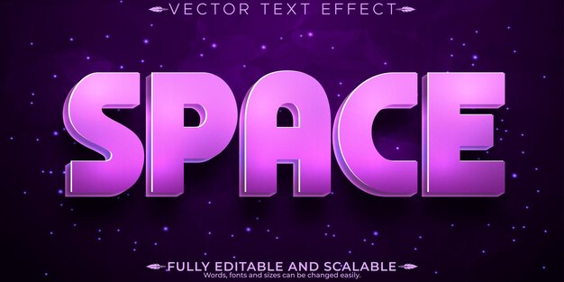 Efecto de texto de espacio editable cósmico y estrellas estilo de fuente personalizable