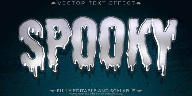 Efecto de texto espeluznante de terror estilo de texto vintage y aterrador editable