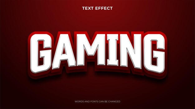 Efecto de texto de esport de color rojo editable