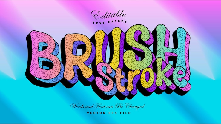 Vector gratuito efecto de texto de estilo de escapismo de pincel