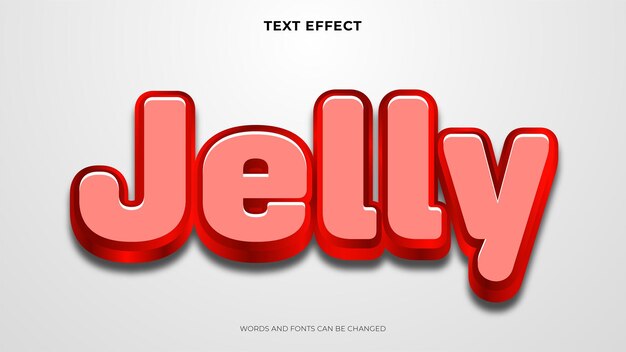 Efecto de texto estilo gelatina, efecto de texto rojo editable