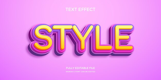 Efecto de texto de estilo multicapa realista