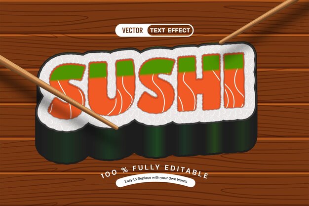Efecto de texto de estilo Shusi de Japón