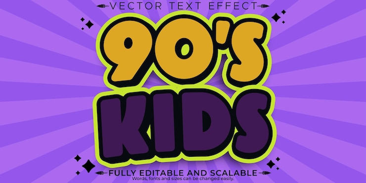 Vector gratuito efecto de texto de etiqueta retro editable estilo de texto de los años 70 y 80x9