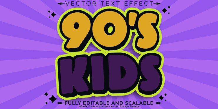 Vector gratuito efecto de texto de etiqueta retro editable estilo de texto de los años 70 y 80x9
