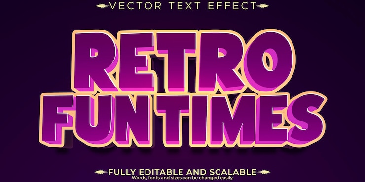 Vector gratuito efecto de texto de etiqueta retro editable estilo de texto de los años 70 y 80x9