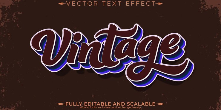 Vector gratuito efecto de texto de etiqueta retro editable estilo de texto de los años 70 y 80x9