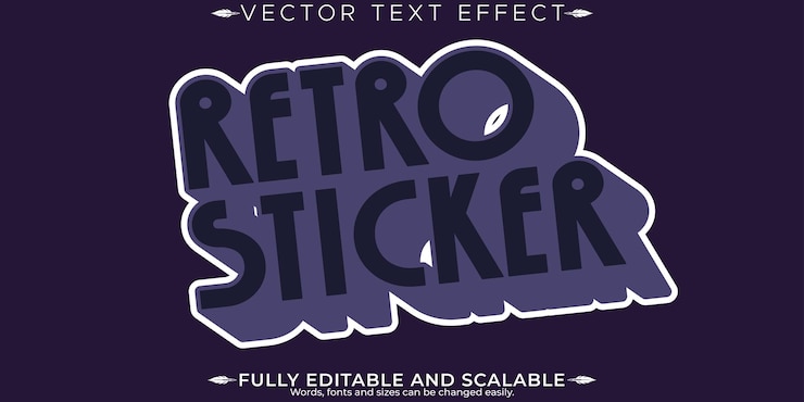 Vector gratuito efecto de texto de etiqueta retro editable estilo de texto de los años 70 y 80x9