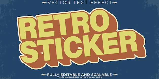 Efecto de texto de etiqueta retro editable Estilo de texto de los años 70 y 80x9