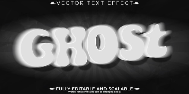 Efecto de texto fantasma editable halloween y estilo de texto espiritual