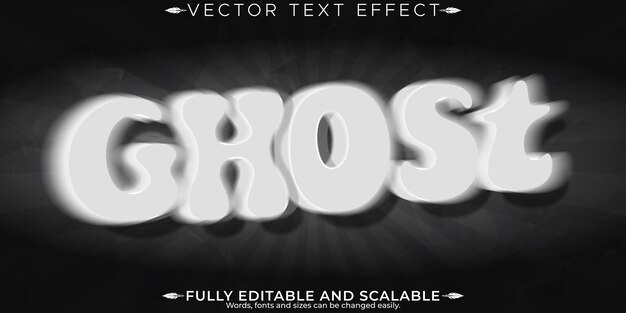 Efecto de texto fantasma editable halloween y estilo de texto espiritual