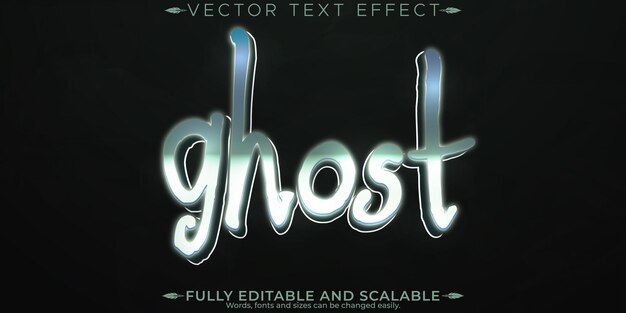 Efecto de texto fantasma espíritu editable y estilo de fuente personalizable espeluznante