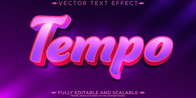 Efecto de texto de fiesta musical fiesta editable y estilo de fuente personalizable de música