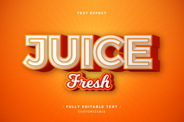 Efecto de texto fresco de jugo
