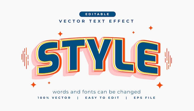 efecto de texto de fuente de estilo 3D editable