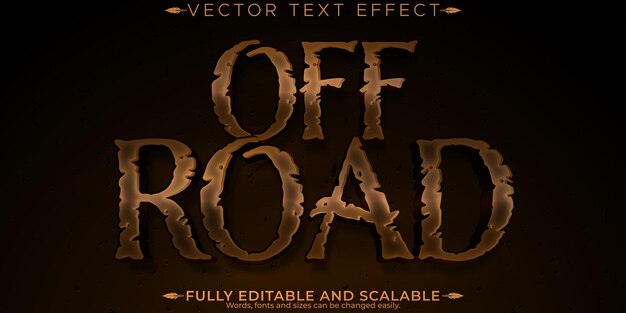 Efecto de texto fuera de carretera rally editable y estilo de texto 4x4